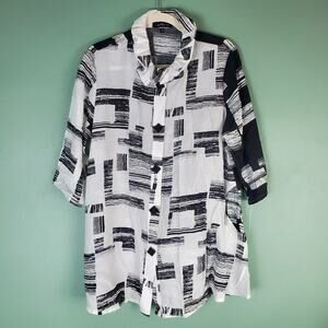 Yushi Ruched Collar Button Front Jacket Size Large